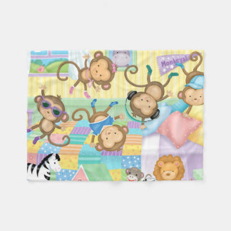 Polaire Couverture de flanelle de cinq petite singes