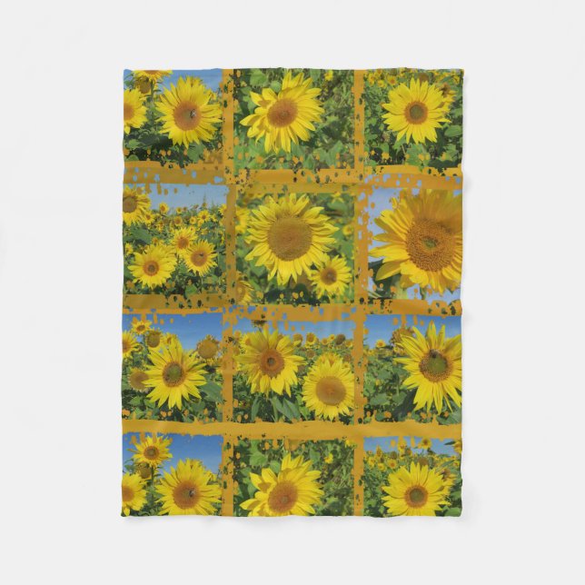 Polaire couverture de fleurs d'été jaune (Devant)