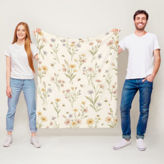 Polaire Couverture de fleurs sauvages – Jeté de fleurs sau