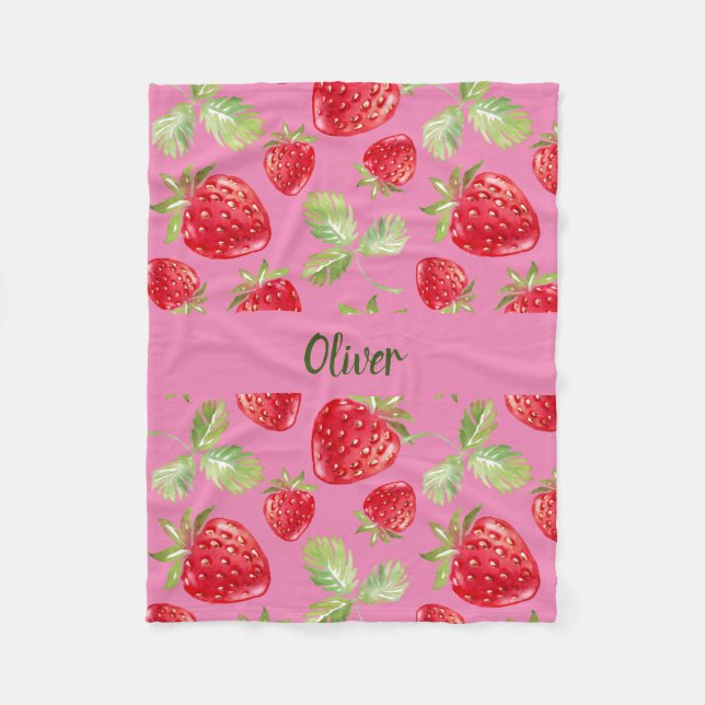 Polaire Couverture de fraise sucrée pour les amateurs de B (Devant)