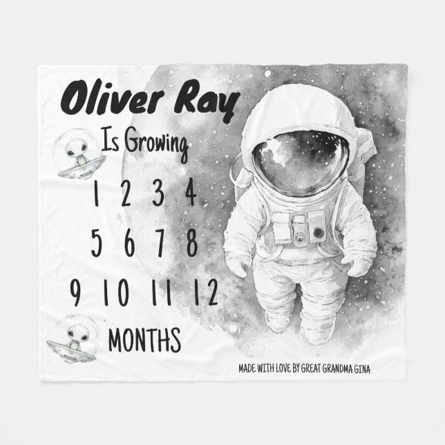 Polaire Couverture de jalon du petit astronaute (Devant (Horizontal))