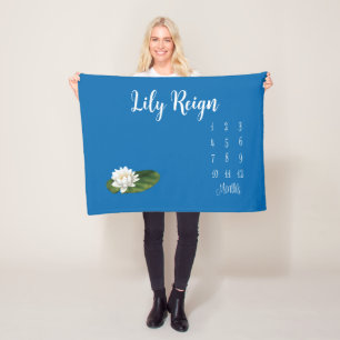 Polaire Couverture de jalon personnalisée Aqua Lily Pad Ba