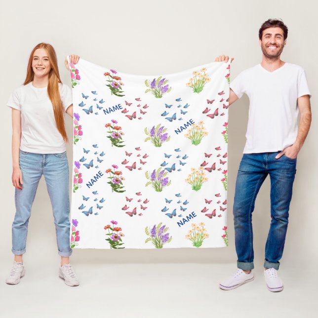 Polaire Couverture de jardin fleuri et papillon Morning Me (En situation)