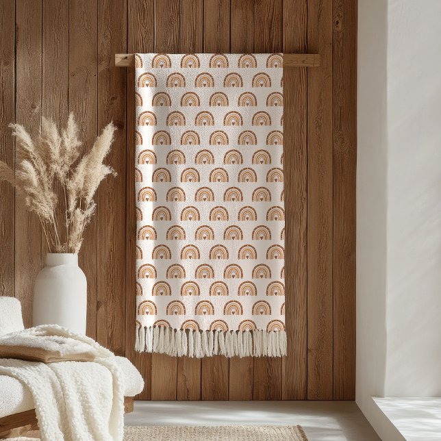 Polaire Couverture de jardin groovy style terracotta cuivr (Groovy Garden Blanket Terracotta Copper Style)