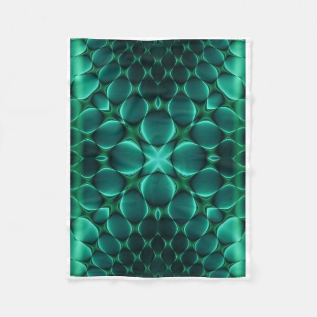Polaire Couverture de jet ADOM motif vert abstrait (Devant)
