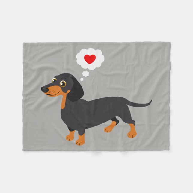 Polaire Couverture de jet de coeur de Doxie d'amour de (Devant (Horizontal))