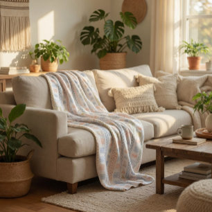 Polaire Couverture de jet éco scandinave à motif folkloriq