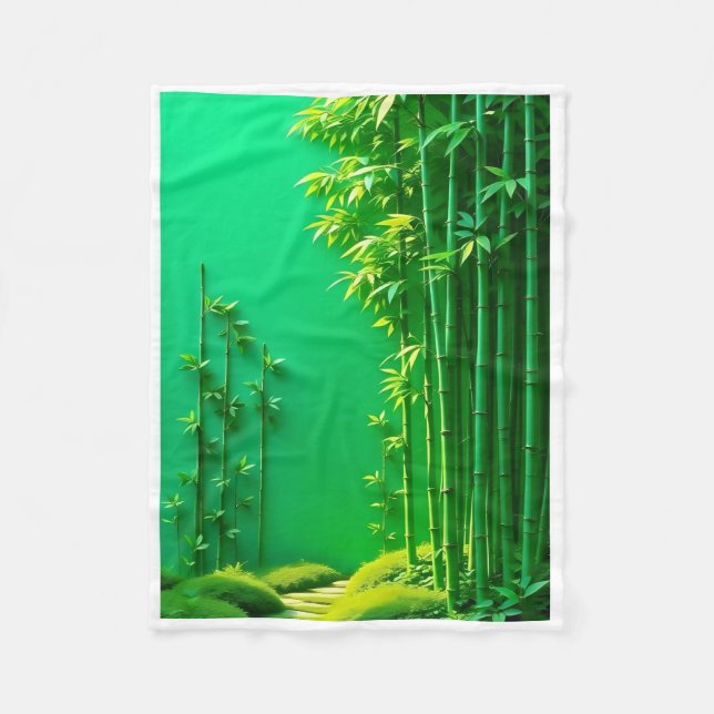 Polaire Couverture de la forêt de bambou vert ADOM (Devant)