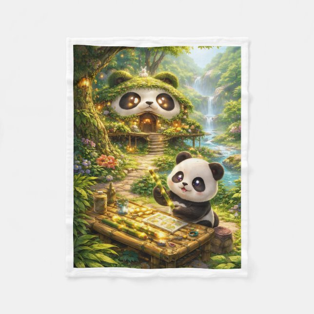 Polaire Couverture de la forêt magique de pandas (Devant)