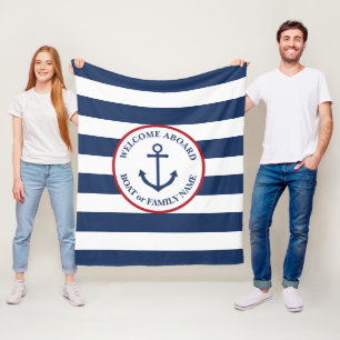 Polaire Couverture de la marine à rayures d'ancre marine