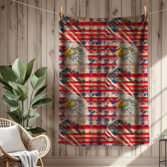 Polaire Couverture de liberté aigle et drapeau pour l'indé (Freedom Blanket Eagle and Flag for Independence)