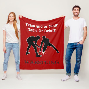 Polaire Couverture de lutte personnalisée, rouge ou vos