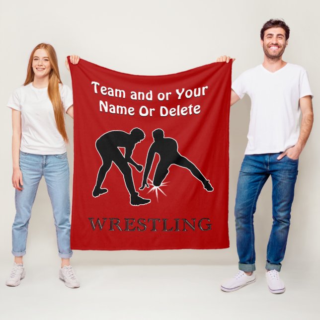 Polaire Couverture de lutte personnalisée, rouge ou vos (En situation)