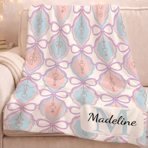 Polaire Couverture de monogramme personnalisée avec des nœ