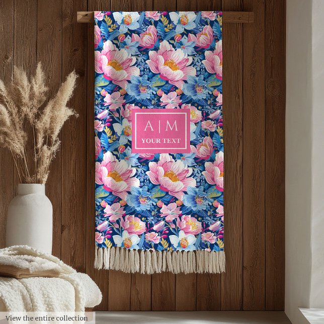 Polaire Couverture de monogramme rose pâle pour elle ultra (Ultra Modern Pale Pink Monogram Blanket for Her)