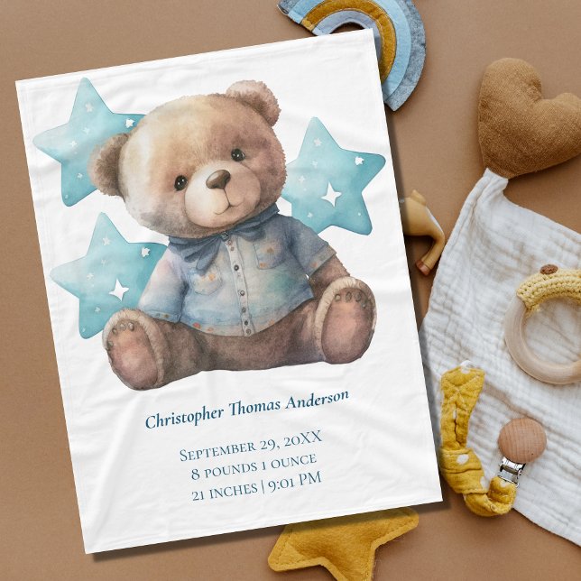 Polaire Couverture de naissance statistiques bébé ours ble (Créateur téléchargé)