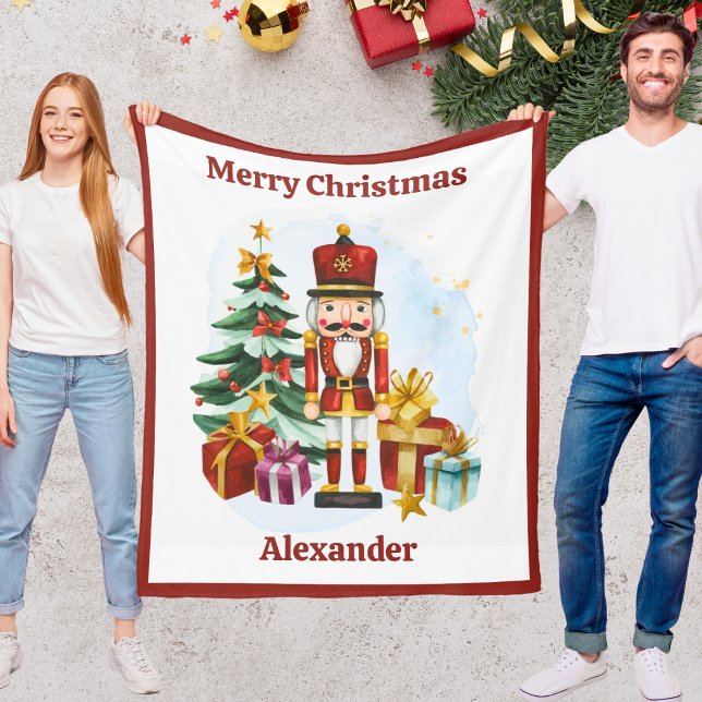 Polaire Couverture de Noël Casse-Noisette pour Enfants ave (Nutcracker Christmas Blanket for Kids With Name)