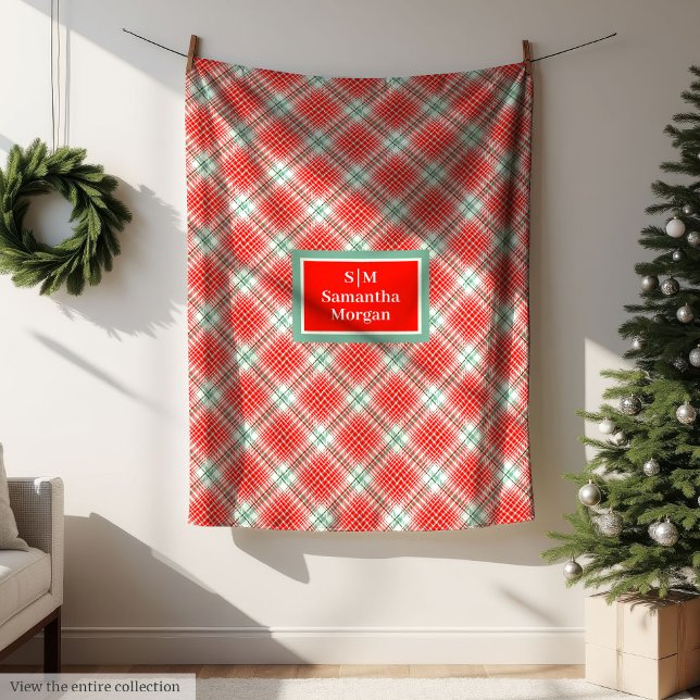 Polaire Couverture de Noël Classique Chic Monogramme de St (Classic Christmas Blanket Chic Monogram Style)