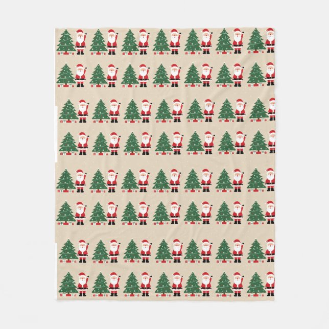 Polaire Couverture de Noël confortable avec Père Noël (Devant)