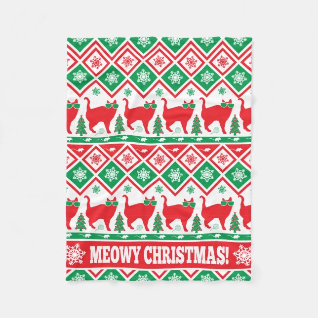 Polaire Couverture de Noël de Meowy ! Conception laide de (Devant)