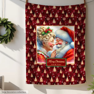 Polaire Couverture de Noël festive M & Mme Claus Keepsam
