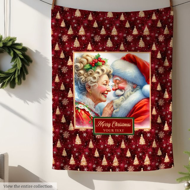 Polaire Couverture de Noël festive M & Mme Claus Keepsam (Festive Christmas Blanket Mr & Mrs Claus Keepsake)