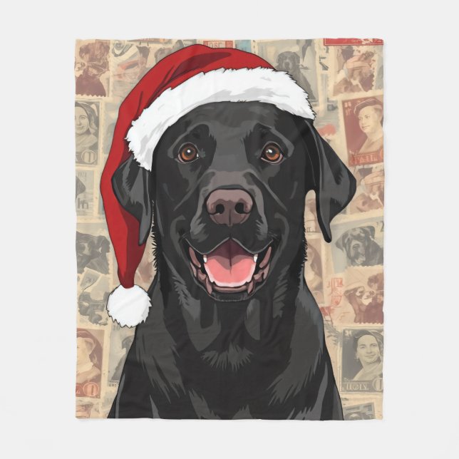 Polaire Couverture de Noël labrador noir (Devant)