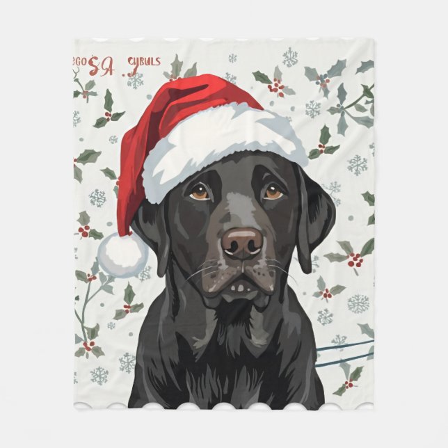 Polaire Couverture de Noël labrador noir (Devant)