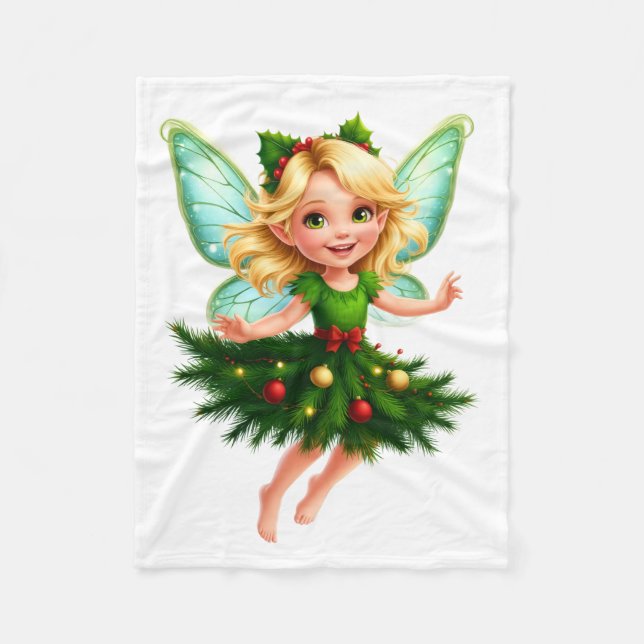 Polaire Couverture de Noël magique en peluche avec fée dan (Devant)