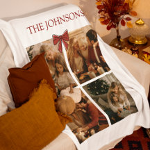 Couverture de Noël personnalisée avec photos de fa
