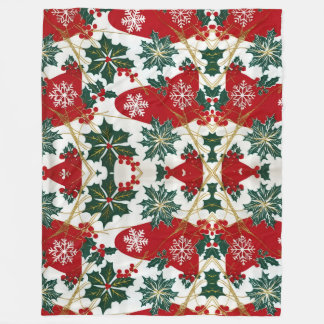 Polaire Couverture de Noël rouge et vert Festif