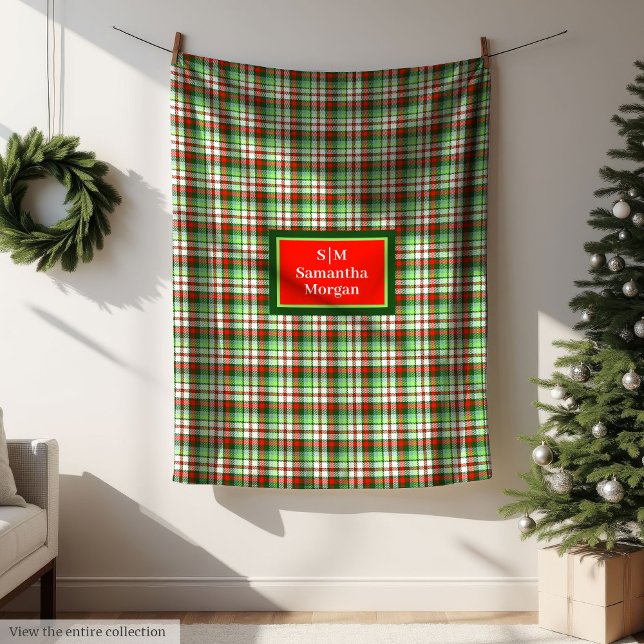 Polaire Couverture de Noël Rouge Vert Moderne Style Cosy (Red Green Christmas Blanket Modern Cozy Style)