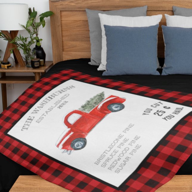 Polaire Couverture de nom de famille de ferme avec camionn (Créateur téléchargé)