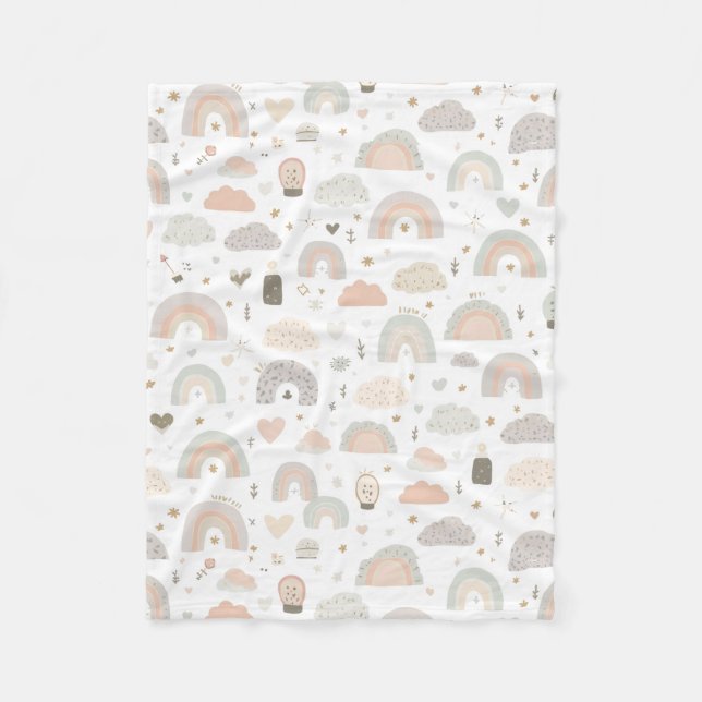 Polaire Couverture de nurserie bébé pastel scandinave | Do (Devant)
