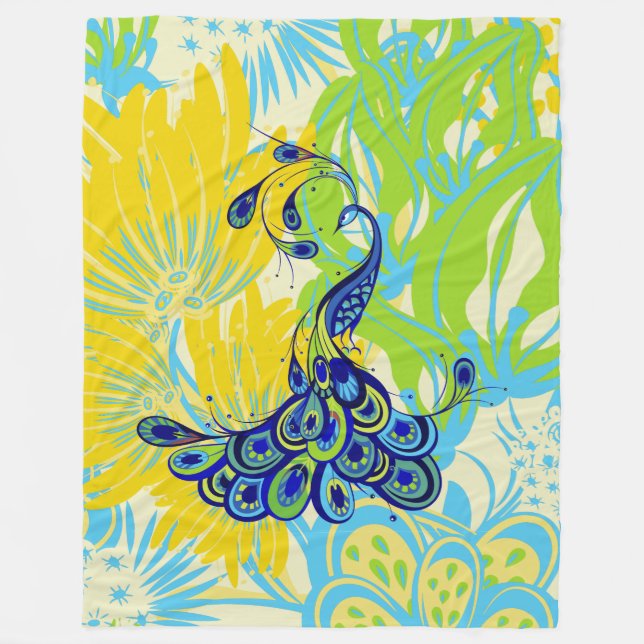 Polaire couverture de paon à fleurs (Devant)