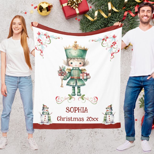 Polaire Couverture de poupée de Noël pour enfants avec nom (Christmas Doll Blanket for Kids With Name)