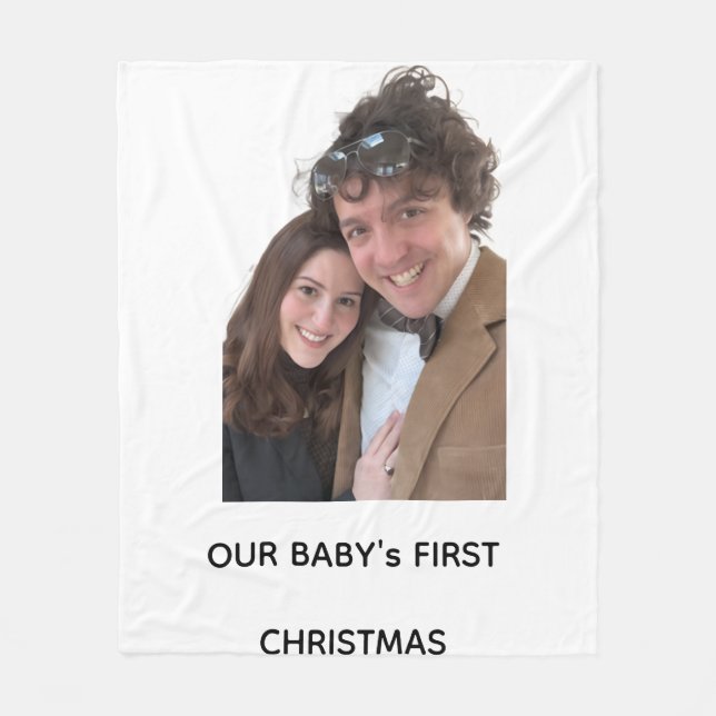 Polaire Couverture de premier Noël de bébé (Devant)