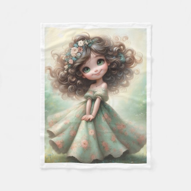 Polaire Couverture de princesse aux cheveux bouclés (Devant)
