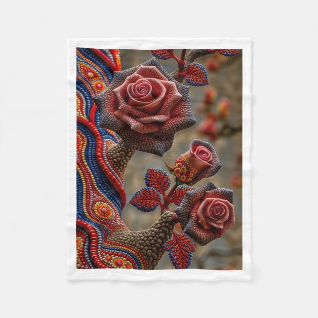 Polaire Couverture de roses florales Boho (Devant)
