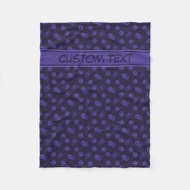 Polaire Couverture de signe de paix violette aléatoire ave (Devant)