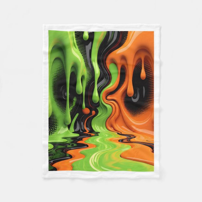 Polaire Couverture de Slime verte et orange (Devant)