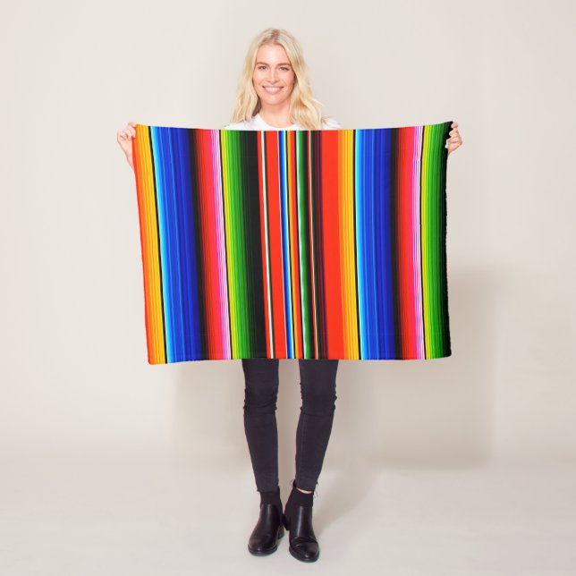 Polaire Couverture de style Serape mexicain (En situation)