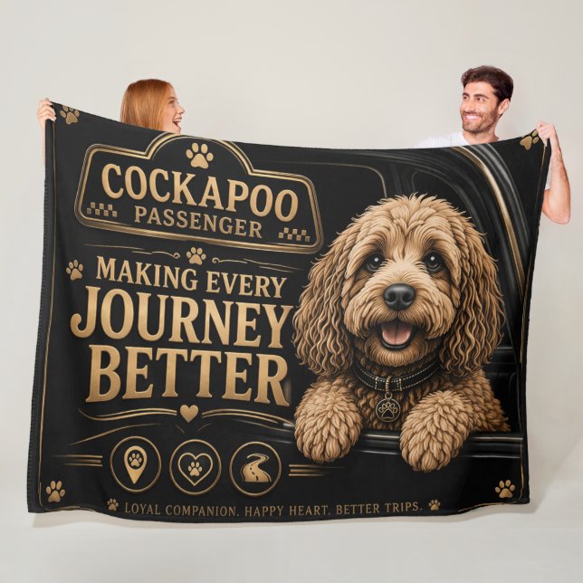 Polaire Couverture de voyage Cockapoo, cadeau pour amateur (En situation)