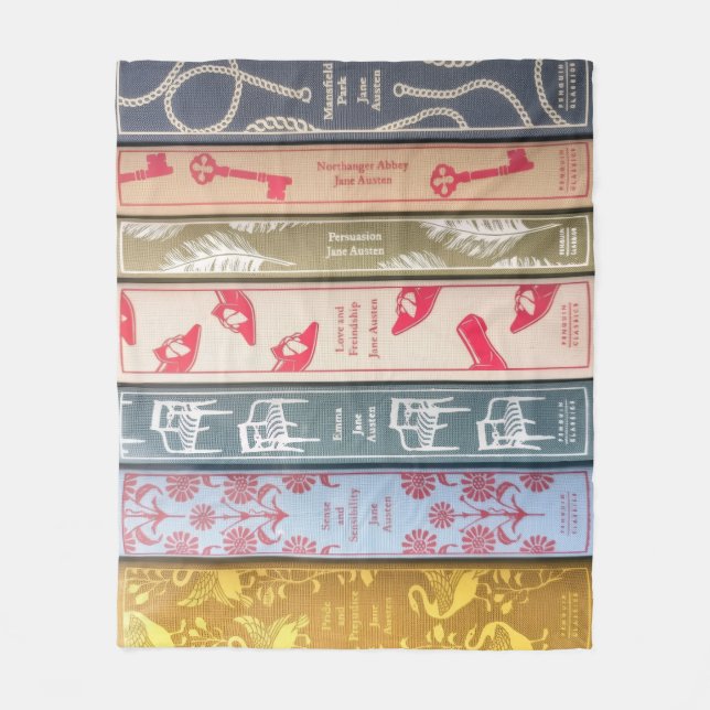 Polaire Couverture décorée de livres de Jane Austen (Devant)