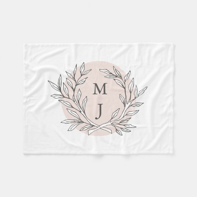 Polaire Couverture décorée d'un monogramme de guirlande (Devant (Horizontal))