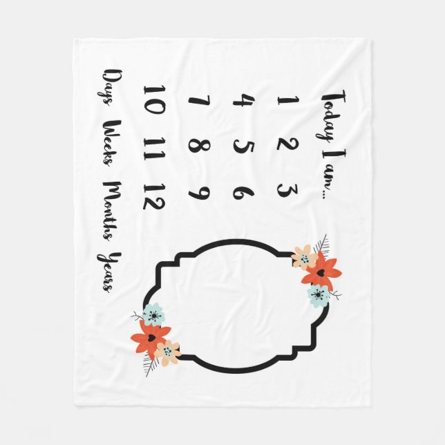 Polaire Couverture d'étape importante de bébé (Devant)