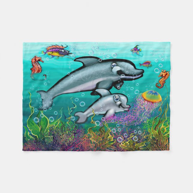Polaire Couverture Dolphins Fleece (Devant (Horizontal))