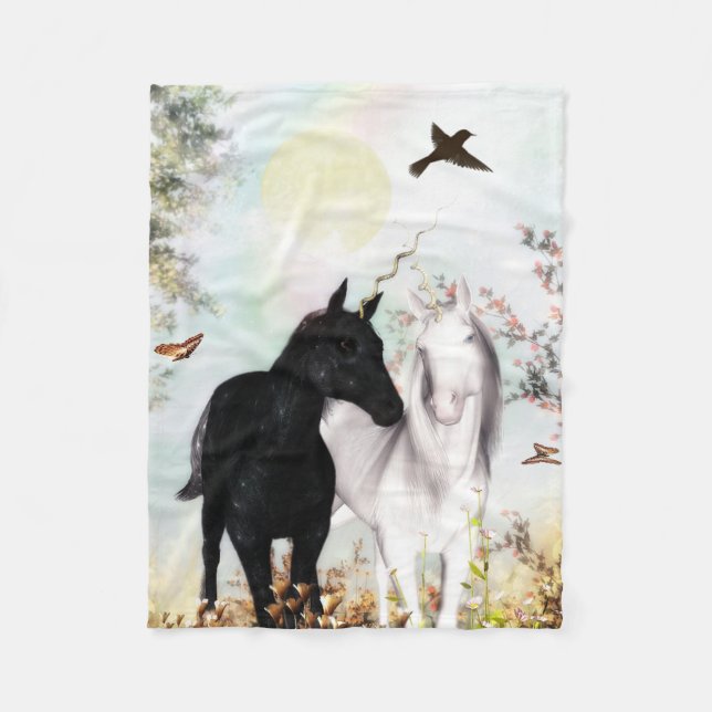 Polaire couverture d'ouatine d'amour de licorne (Devant)