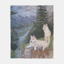 Couverture d'ouatine "d'asile sûr" de loups