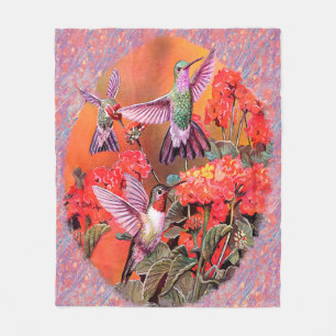 Polaire Couverture d'ouatine de 3 colibris